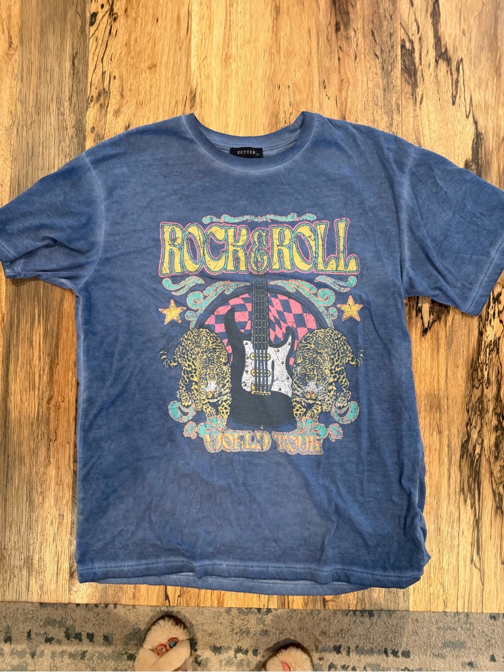 Zutter Blue 'Rock & Roll' Graphic Short Sleeve Tee